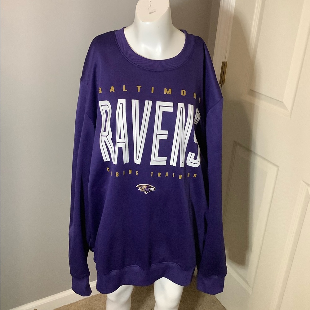 Men Large New Era Baltimore Ravens NFL Combine Purple Sweatshirt